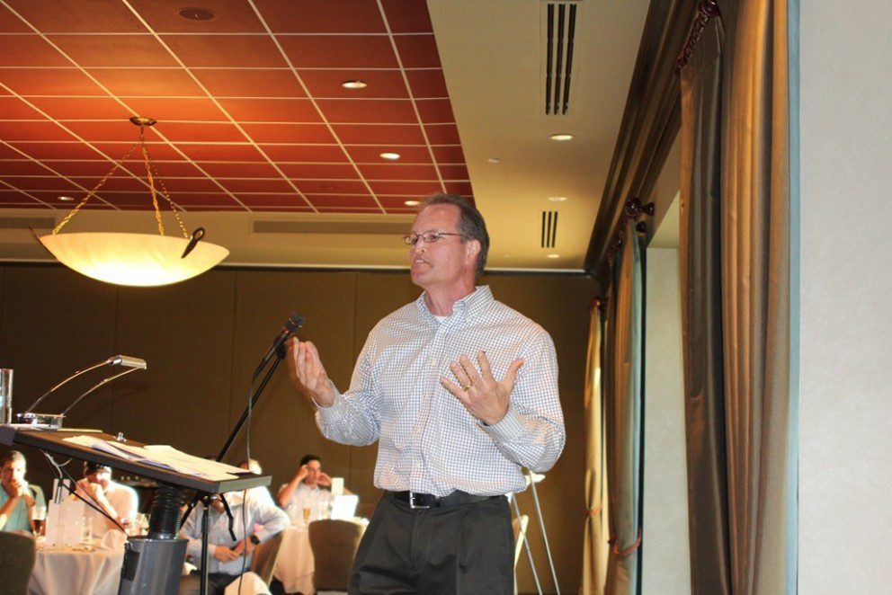Terry Healey presenting at a conference